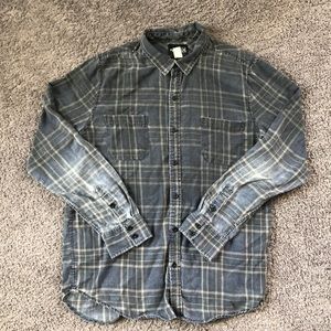 Rude Mens L Slim Fit Fade Flannel Blue-Grey